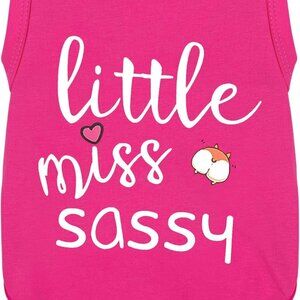Dog Clothes Fashionable Sleeveless Pet Vest: 'Little Miss Sassy' Printed Cotton
